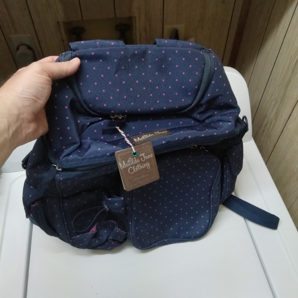 NWT Limited Edition Matilda Jane Summer Fun Cooler Navy Thermo Padded Backpack